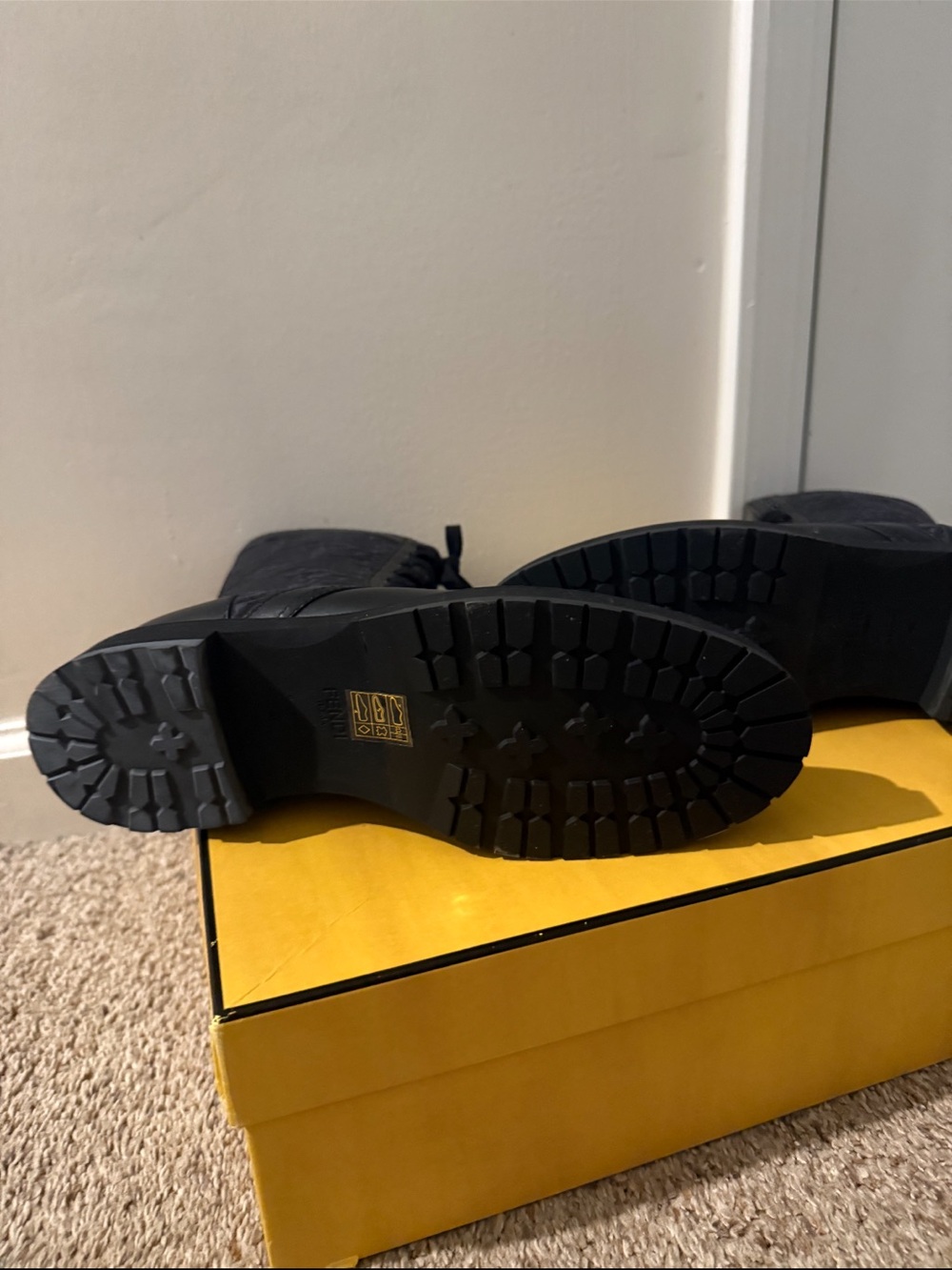 Fendi Black Chelsea Rugged Sole Ankle Boots - Picture 3 of 6